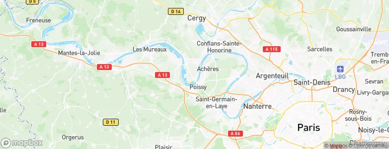 Carrières-sous-Poissy, France Map