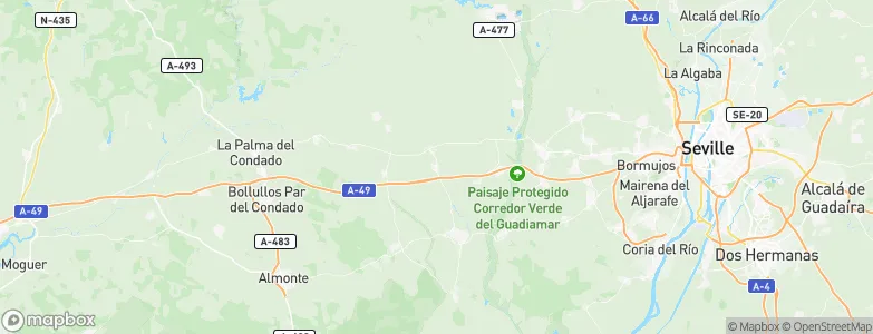 Carrión de los Céspedes, Spain Map