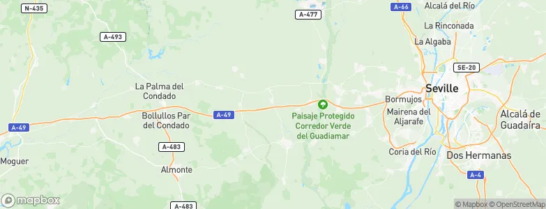Carrión de los Céspedes, Spain Map