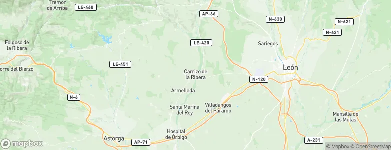 Carrizo de la Ribera, Spain Map