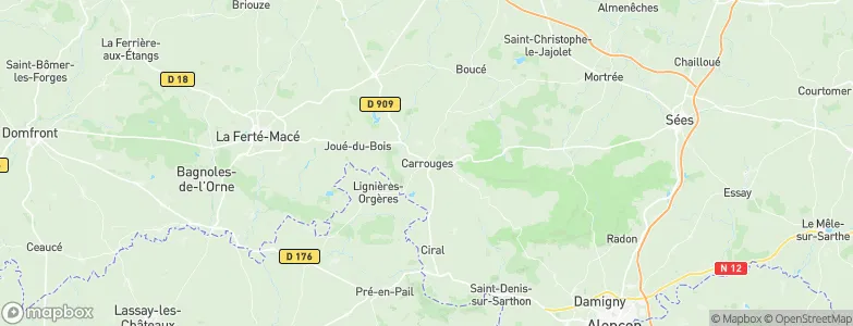 Carrouges, France Map