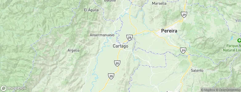 Cartago, Colombia Map