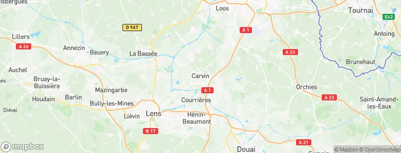Carvin, France Map