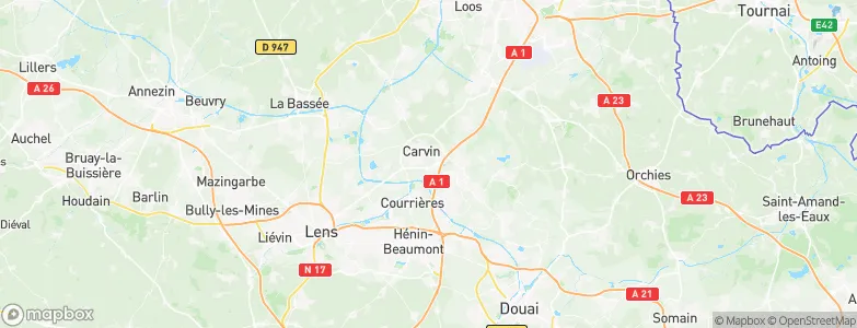 Carvin, France Map
