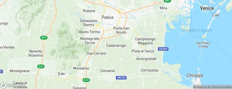 Casalserugo, Italy Map