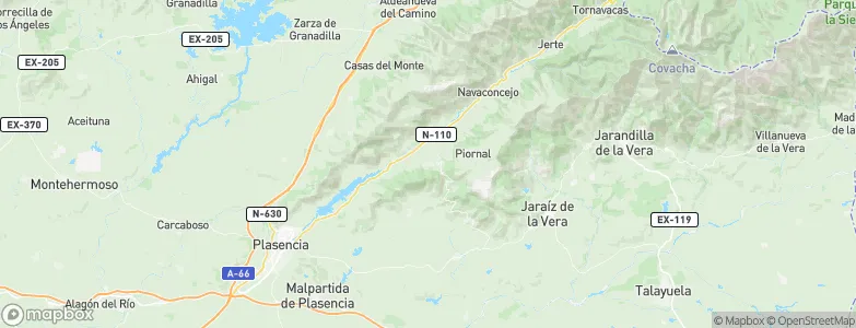 Casas del Castañar, Spain Map