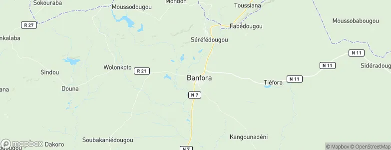 Cascades Region, Burkina Faso Map