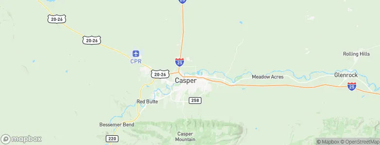 Casper, United States Map