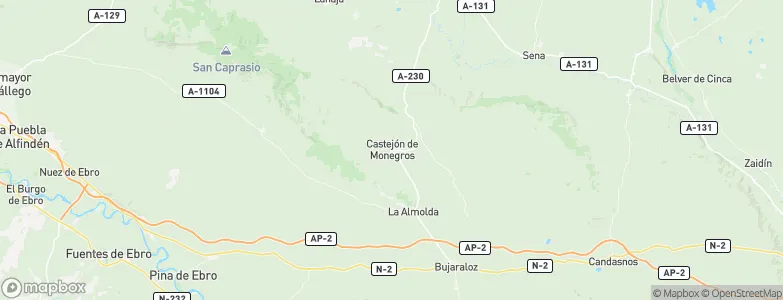Castejón de Monegros, Spain Map