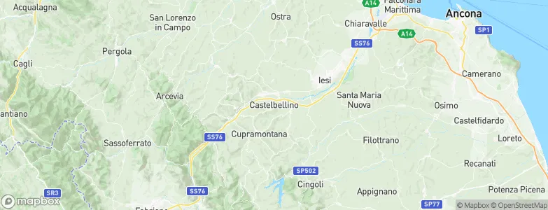 Castelbellino, Italy Map