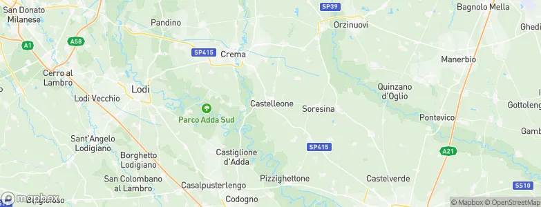 Castelleone, Italy Map