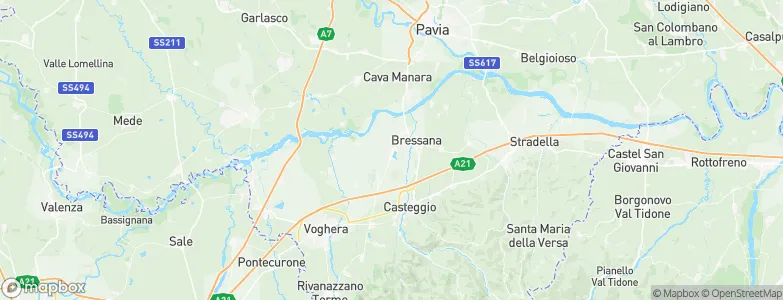 Castelletto di Branduzzo, Italy Map