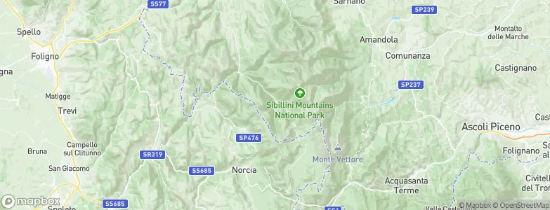 Castelsantangelo sul Nera, Italy Map