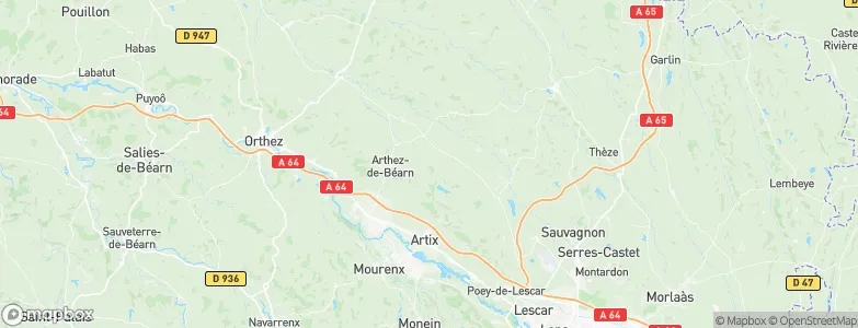 Castillon(Canton d'Arthez-de-Béarn), France Map