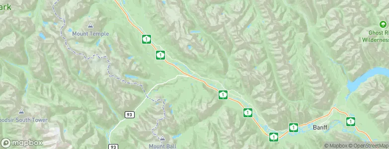 Castle Mountain, Canada Map