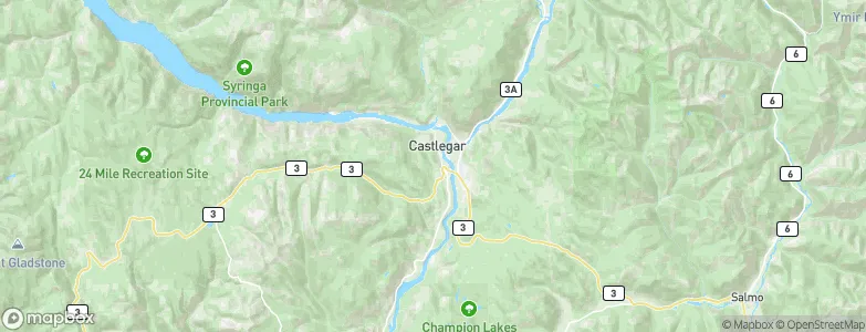 Castlegar, Canada Map
