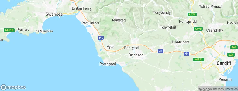 Cefn Cribwr, United Kingdom Map
