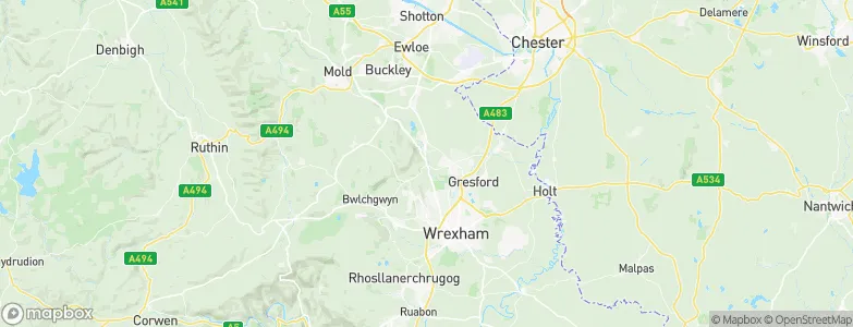 Cefn-y-bedd, United Kingdom Map