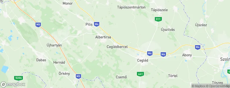 Ceglédbercel, Hungary Map