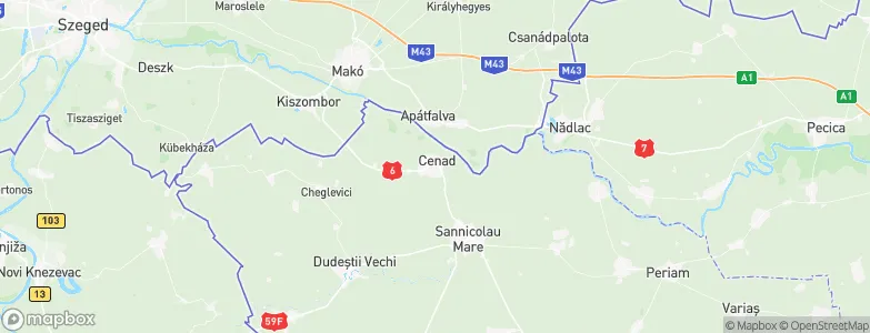 Cenad, Romania Map