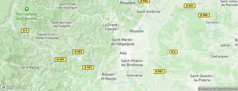 Cendras, France Map