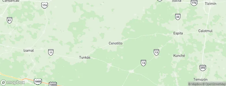 Cenotillo, Mexico Map