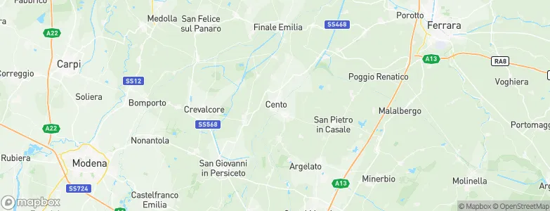 Cento, Italy Map