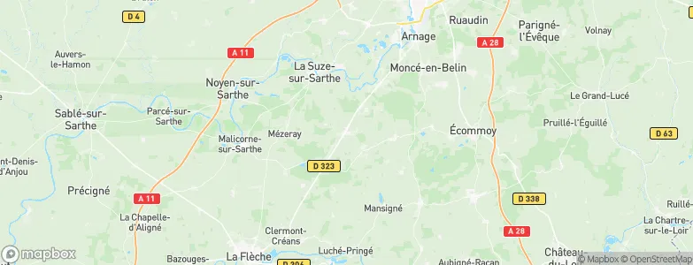 Cérans-Foulletourte, France Map