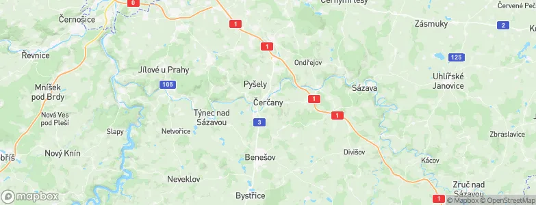 Čerčany, Czechia Map