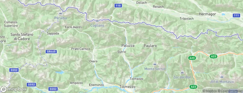 Cercivento, Italy Map