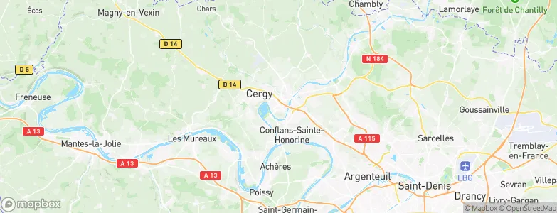 Cergy, France Map