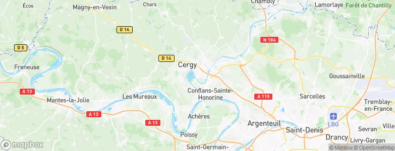 Cergy, France Map
