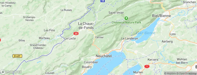 Cernier, Switzerland Map
