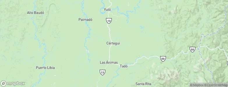 Cértegui, Colombia Map