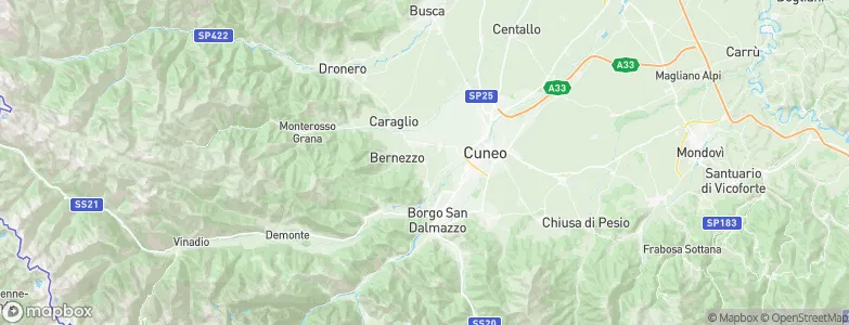 Cervasca, Italy Map