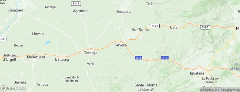 Cervera, Spain Map