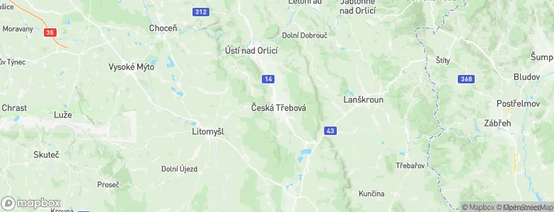 Česká Třebová, Czechia Map