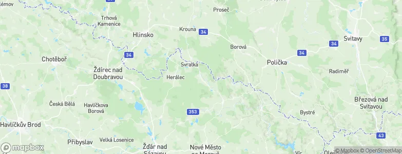 České Křižánky, Czechia Map