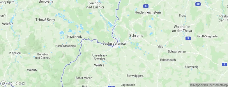 České Velenice, Czechia Map