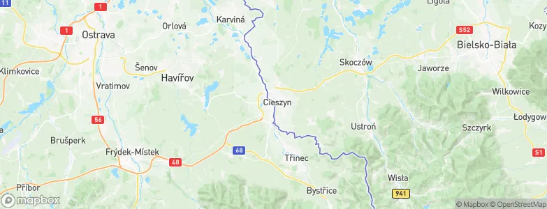 Český Těšín, Czechia Map