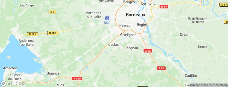 Cestas, France Map