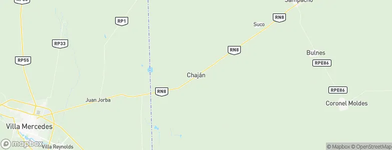 Chaján, Argentina Map