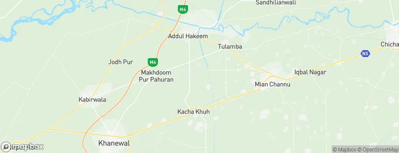 Chak Fourteen- Eight Right, Pakistan Map