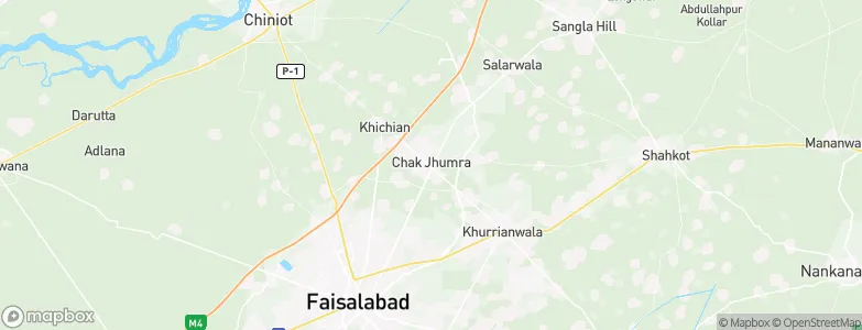 Chak Jhumra, Pakistan Map
