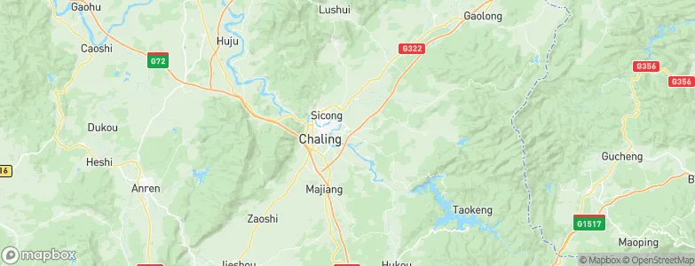 Chaling Chengguanzhen, China Map