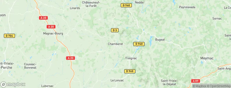 Chamberet, France Map