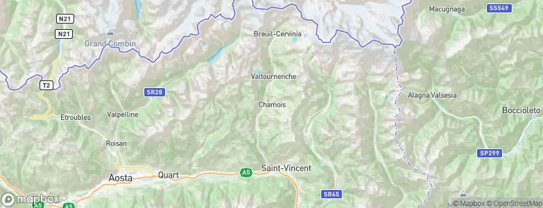 Chamois, Italy Map