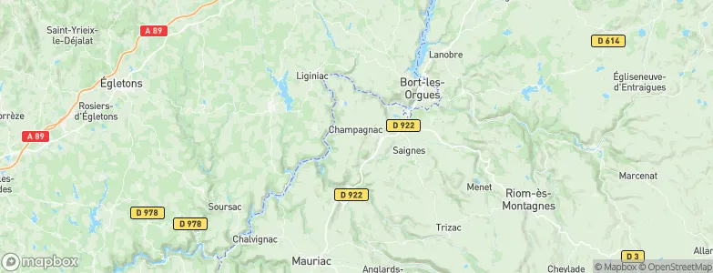 Champagnac, France Map