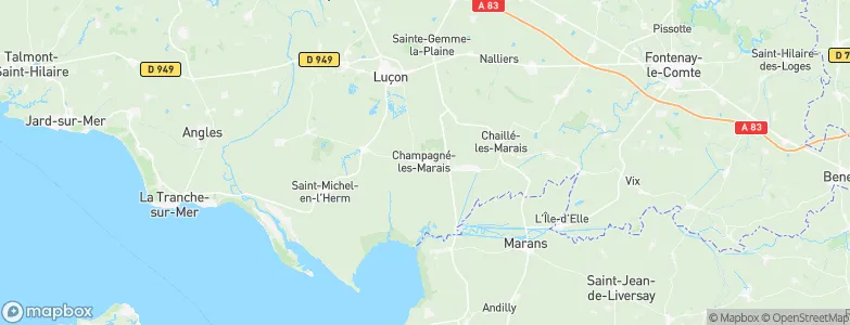 Champagné-les-Marais, France Map
