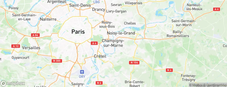 Champigny-sur-Marne, France Map